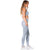 LEONOR 946137 | High-Rise Shimmer Silver Sports Leggings for Women