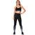 MAE 946166 | High-Waisted Shimmer Print Black Gym Leggings