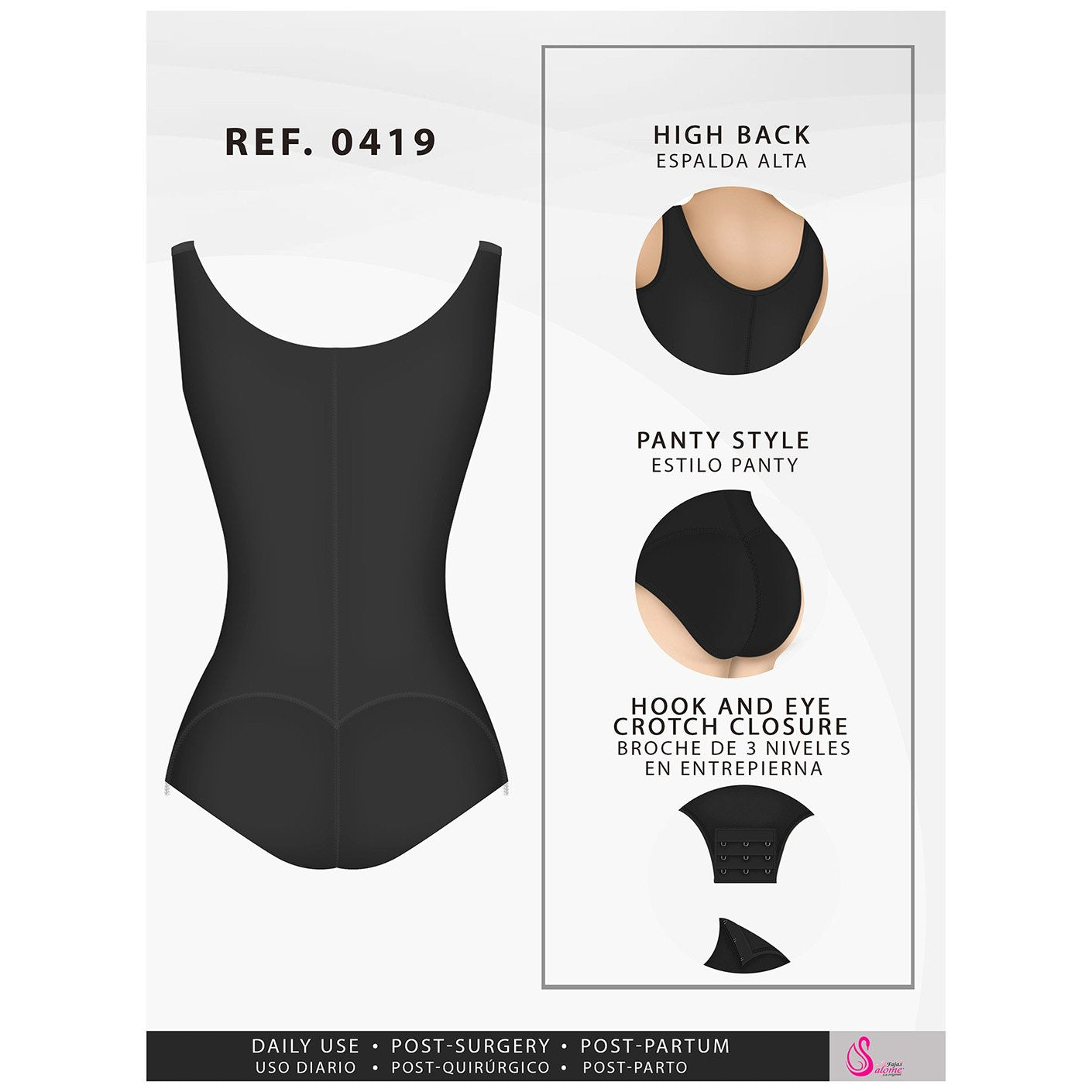 Salome Shapewear: 0413 - Butt Lifter Tummy Control Shapewear for Women |  Open Bust Hiphugger Bodysuit | Powernet